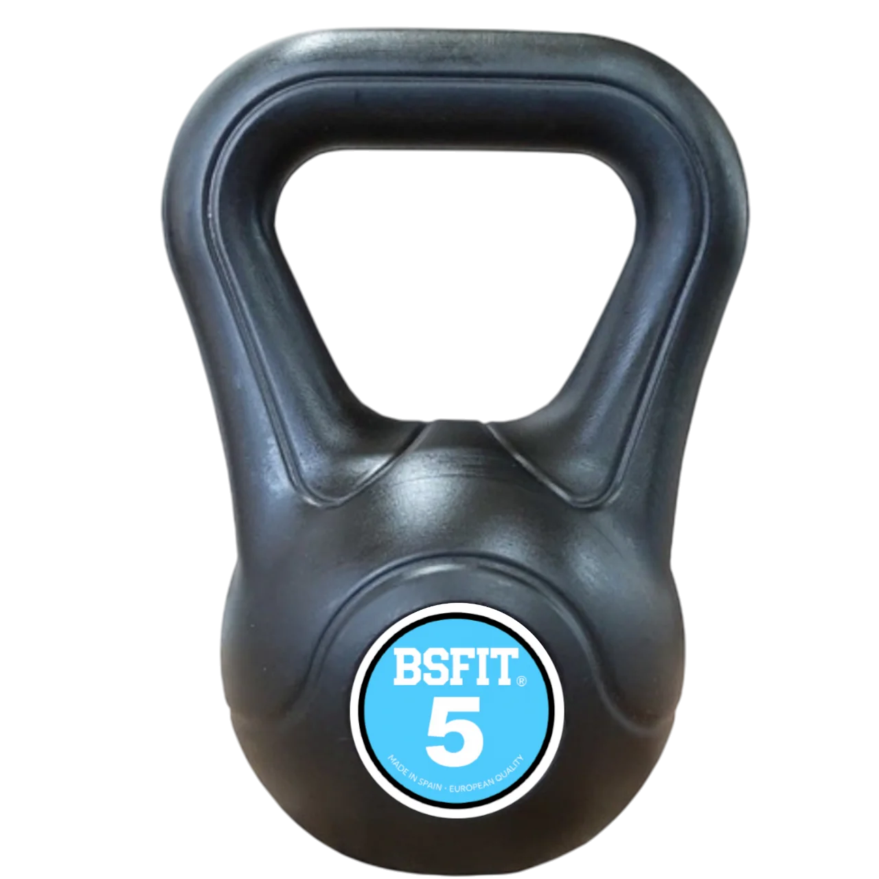 Kettlebell InRomo negra ergonómica para ejercicios de fuerza explosiva y biohacking.
