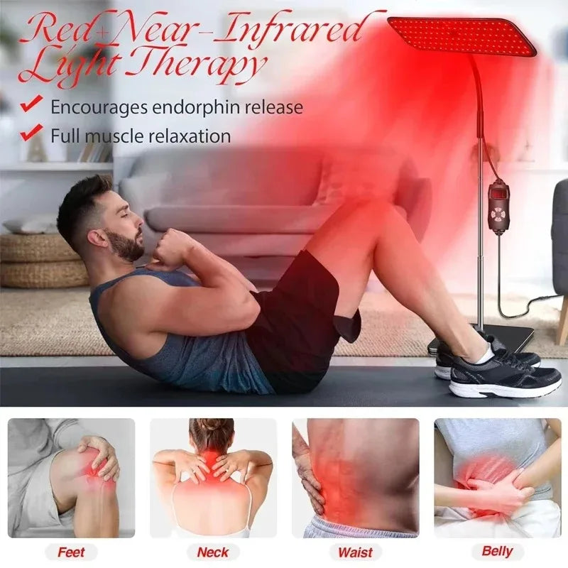 Dispositivo de fotobiomodulación InRomo Sport con soporte ajustable y longitudes de onda 660nm y 850nm