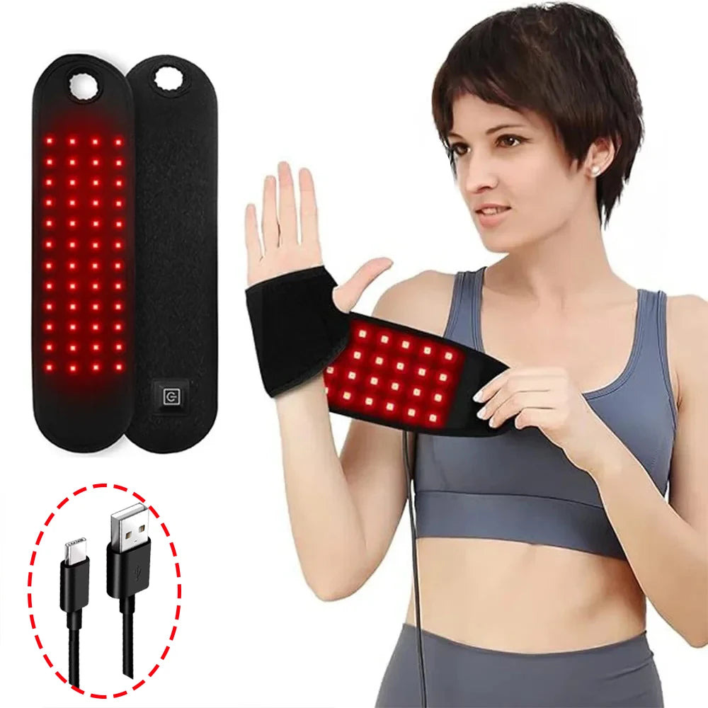 Banda de fototerapia compacta InRomo para recuperación de muñeca, codo y tobillo mediante luz roja 660nm.