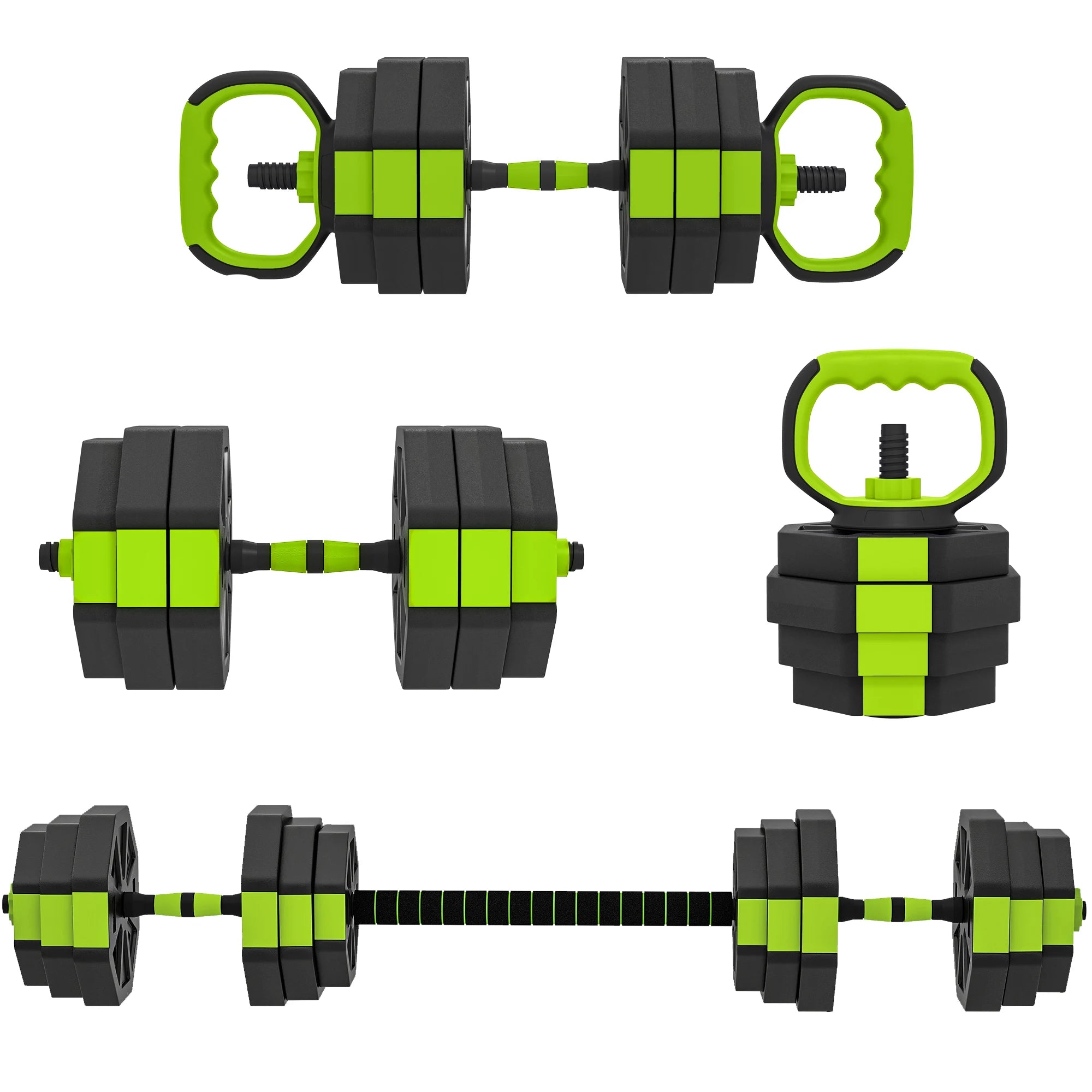 Set Pesas 6 en 1 InRomo Sport | Mancuernas, Barra y Kettlebell 20-25kg