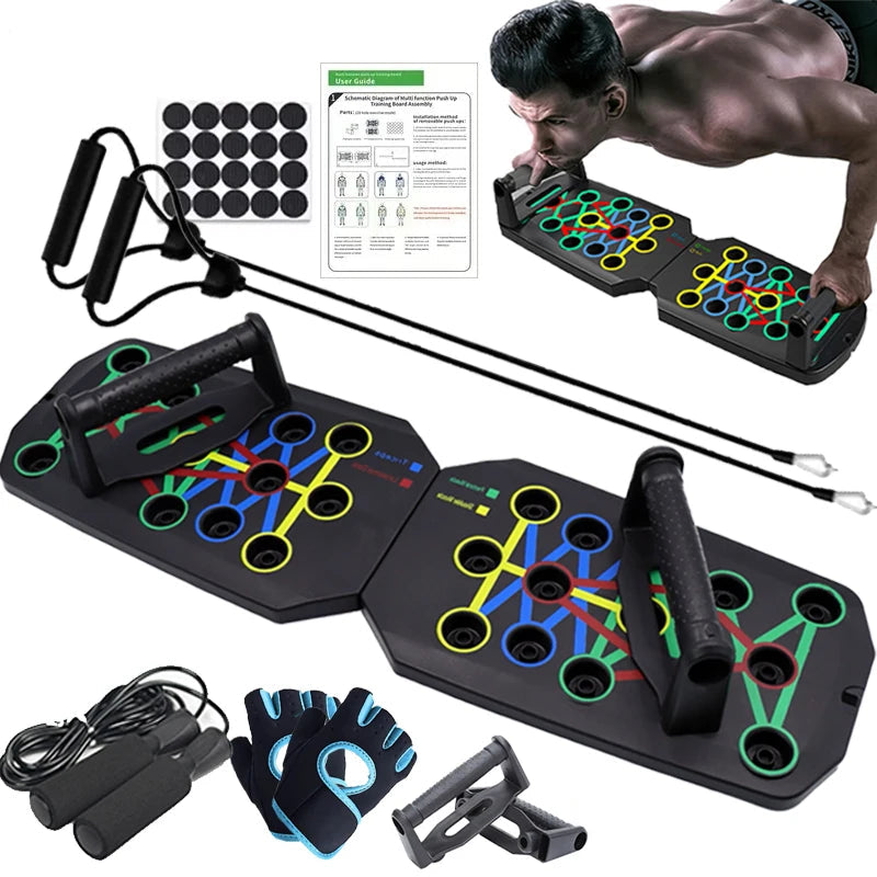 Tabla de Flexiones Profesional 9 en 1 + Kit de Entrenamiento Completo | InRomo Sport